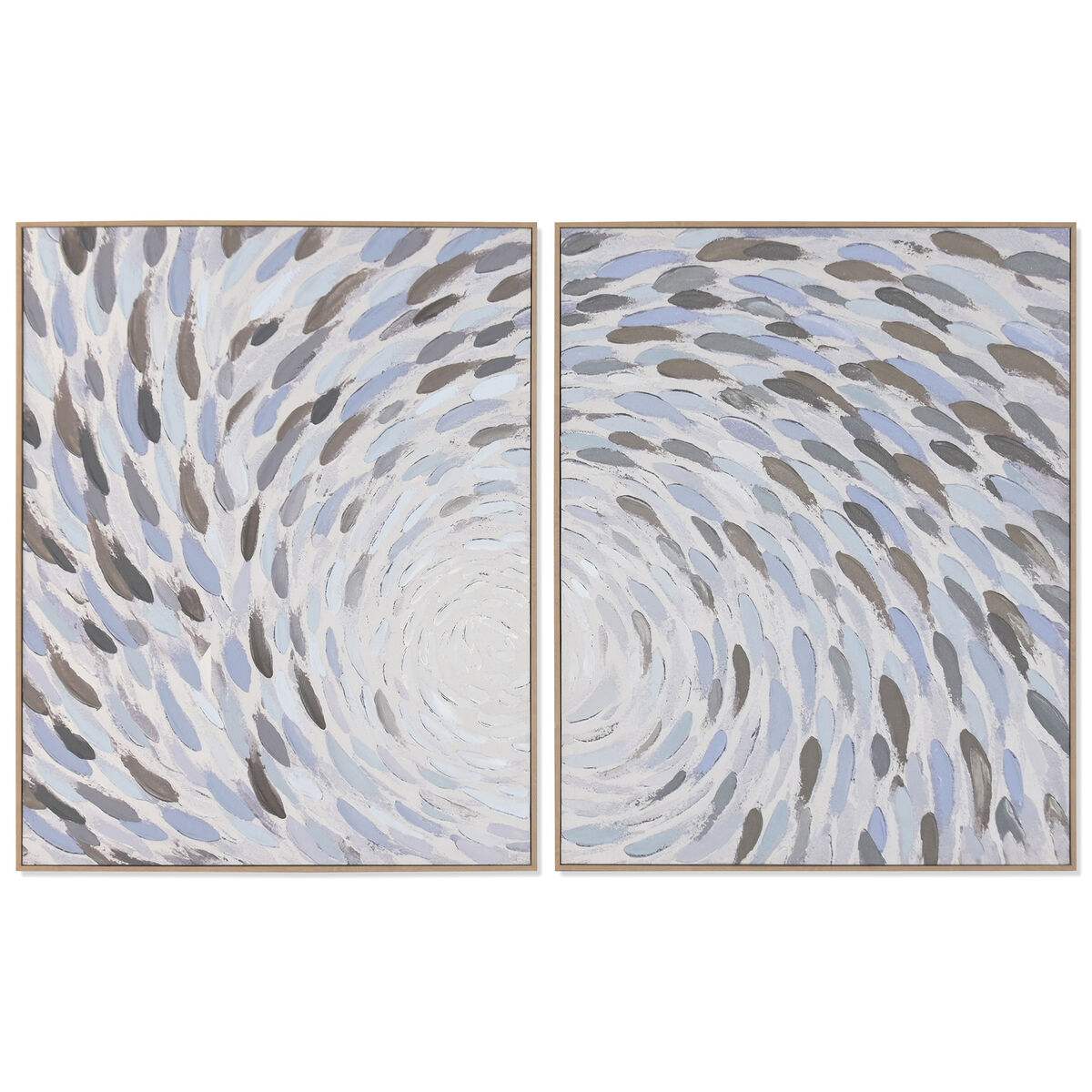 Kanvas Home ESPRIT Blå Vit Spiraler 82,5 X 3 X 102,5 CM (2 antal)