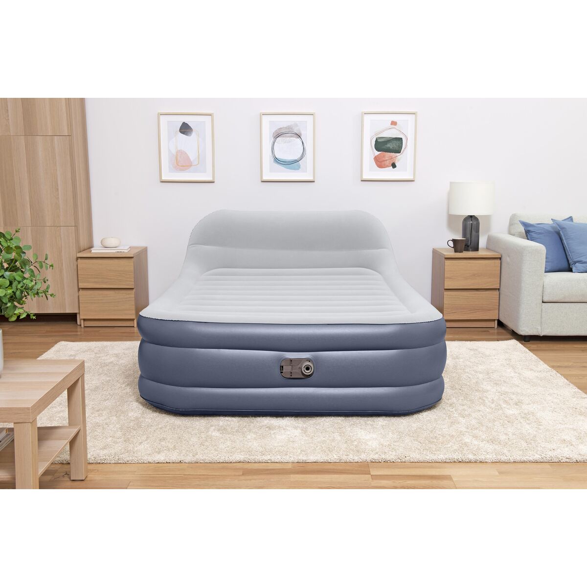 Bestway Dubbel Säng med Motor med Huvudgavel 226x152x84 cm Uppblåsbar och Camping 67923 - 3