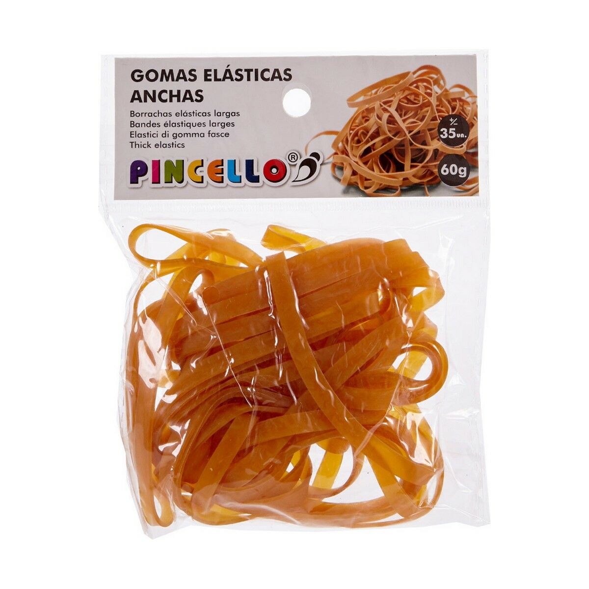 Elastiska band Pincello Gul Bred (12 antal) - 2