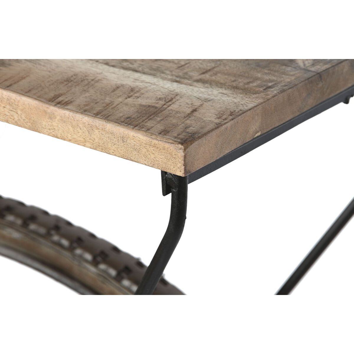Sidobord DKD Home Decor Motorcykel Svart Naturell Trä Metall 180 x 35 x 86 cm - 3