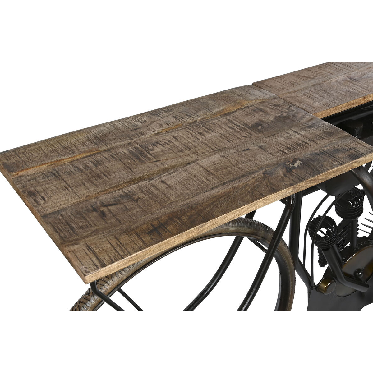 Sidobord DKD Home Decor Motorcykel Svart Naturell Trä Metall 180 x 35 x 86 cm - 2