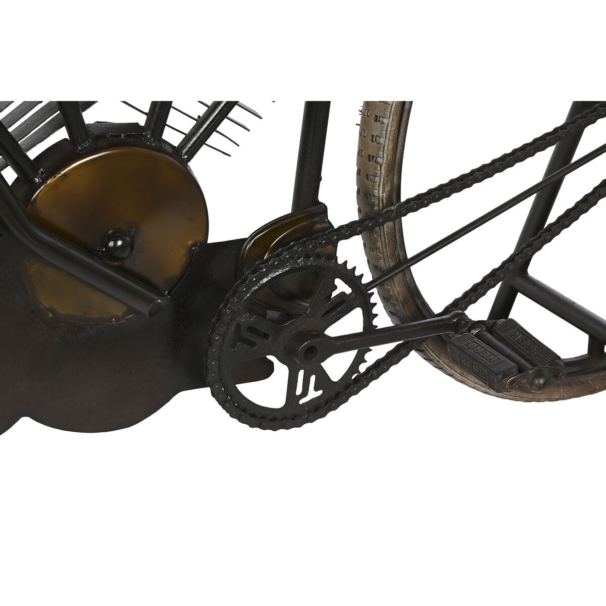 Sidobord DKD Home Decor Motorcykel Svart Naturell Trä Metall 180 x 35 x 86 cm - 5
