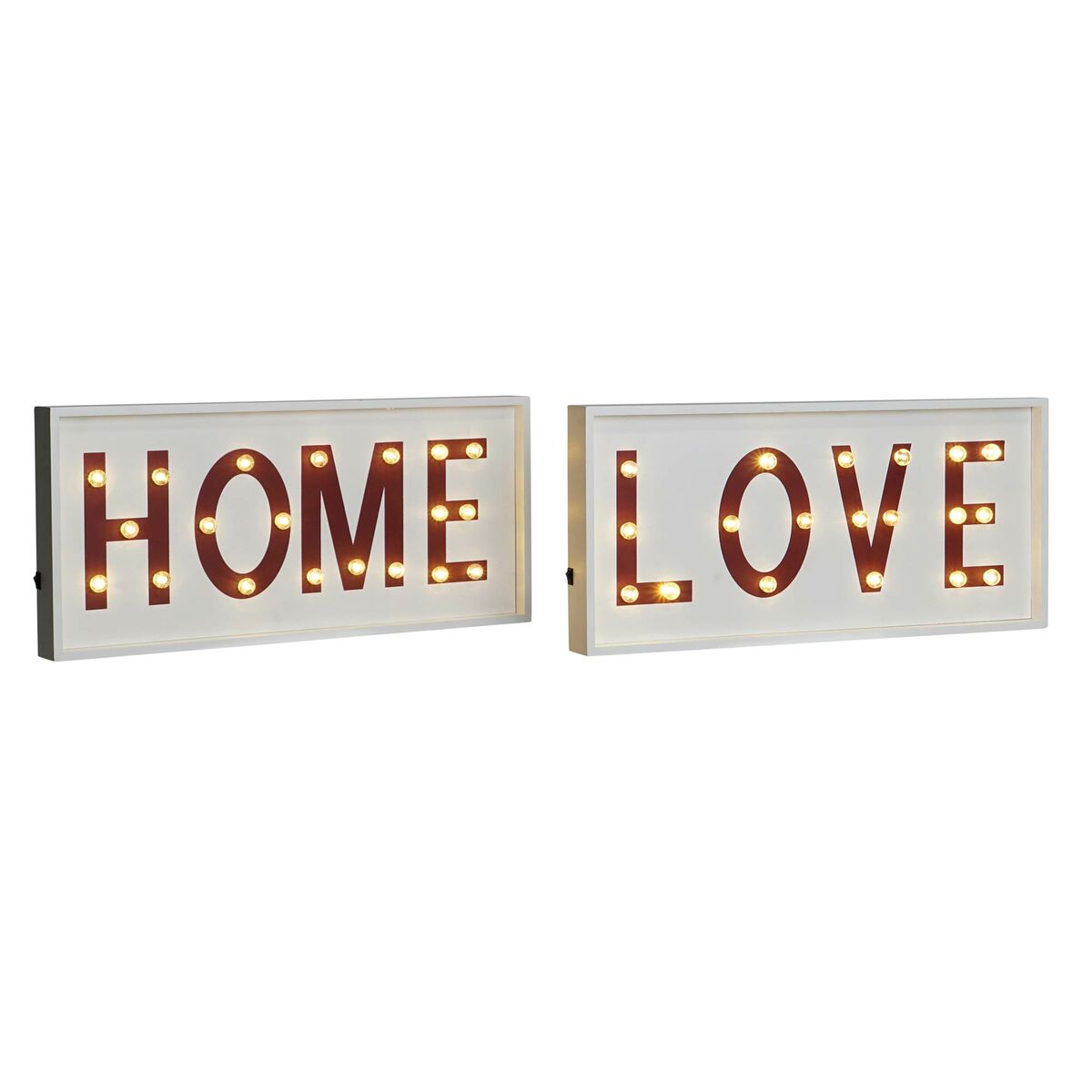 Väggdekoration DKD Home Decor Vit Röd Urban 48 x 4 x 22 cm (2 antal) - 3