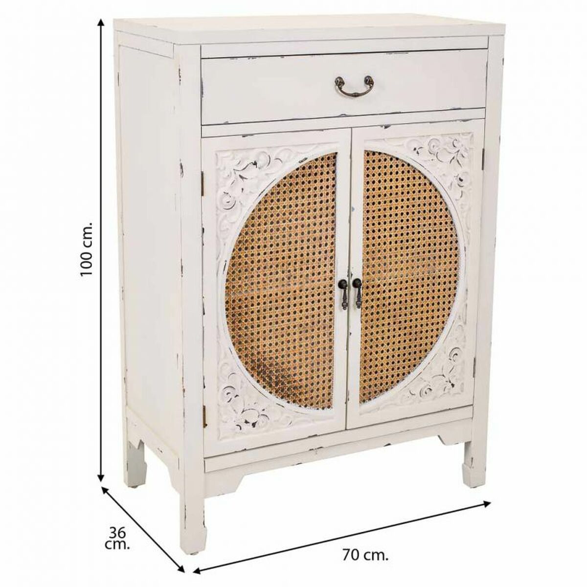 Hallmöbel med lådor Alexandra House Living Vit 36 x 100 x 70 cm - 5