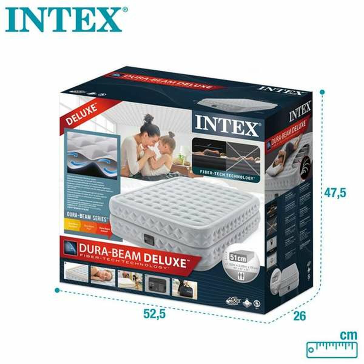 Uppblåsbar madrass Intex 152 x 203 x 51 cm 272 kg - 4