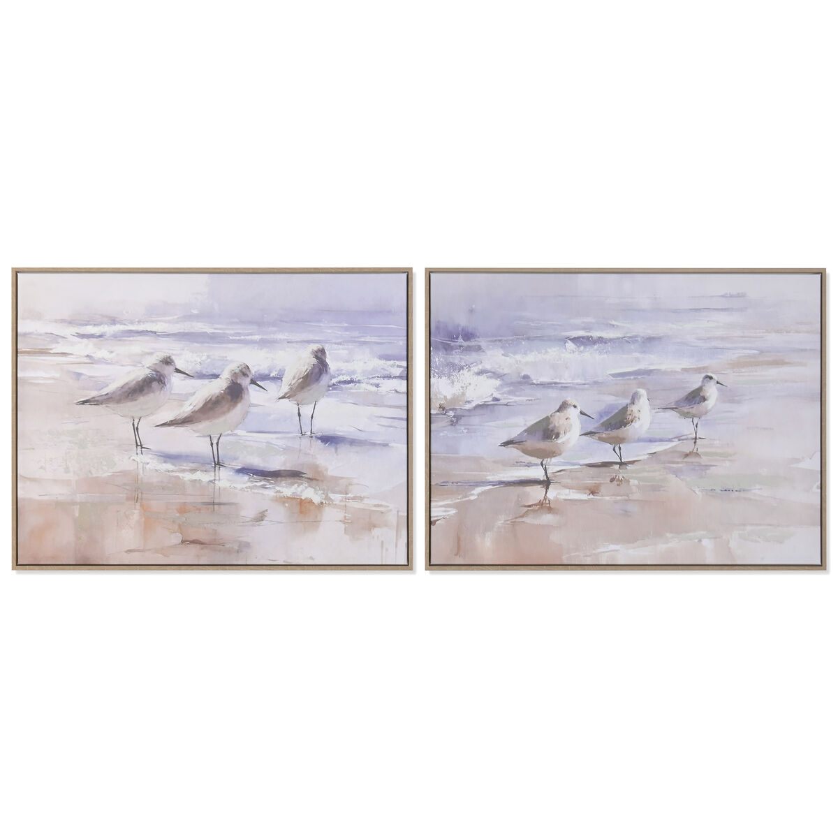 Kanvas Home ESPRIT Strand Medelhavs Med relief 80 x 2,5 x 60 cm (2 antal)