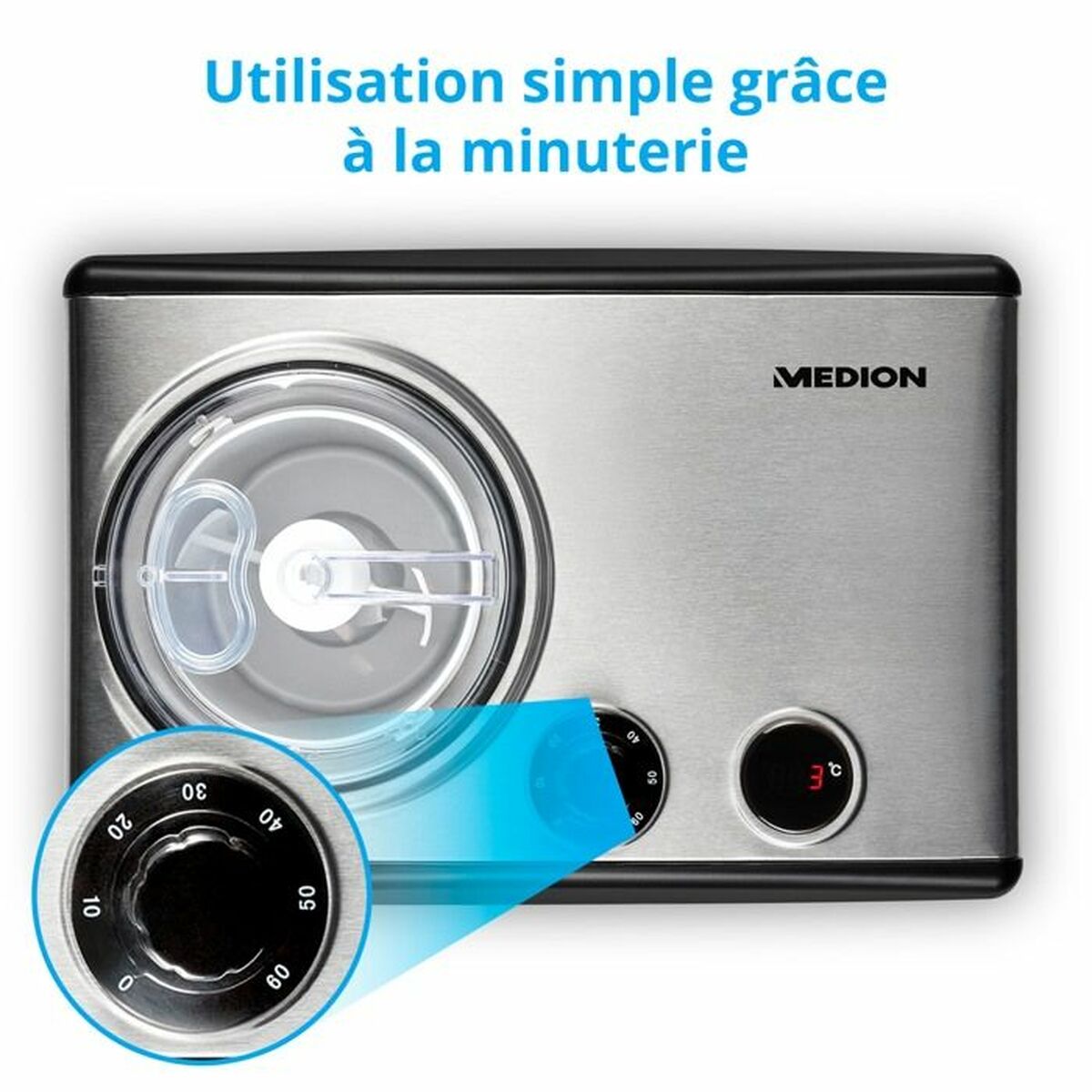 Glassmaskin Medion Rostfritt stål 150 W 1,5 L - 5