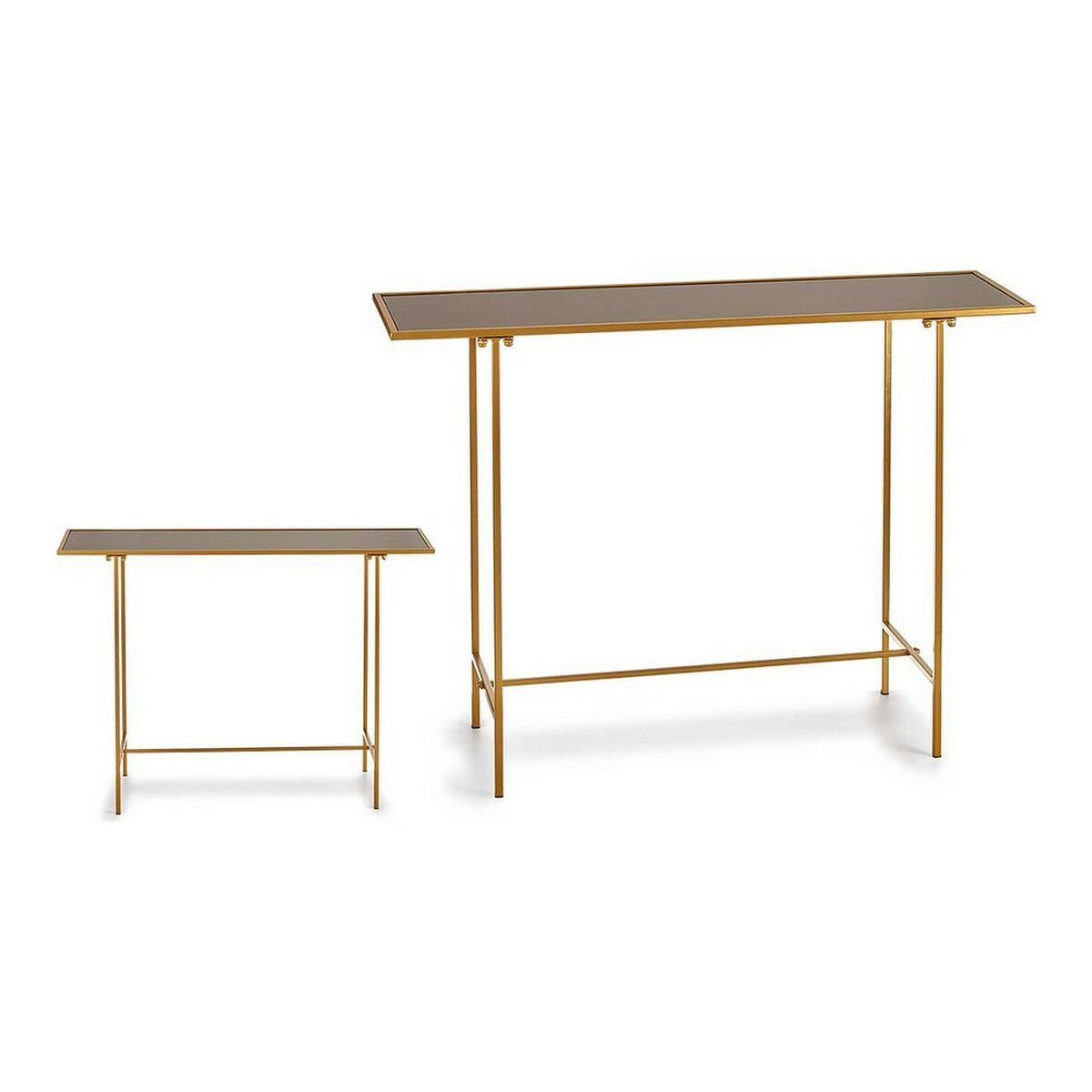 Sidobord Svart Gyllene Glas Metall (33 x 77 x 110 cm) - 6