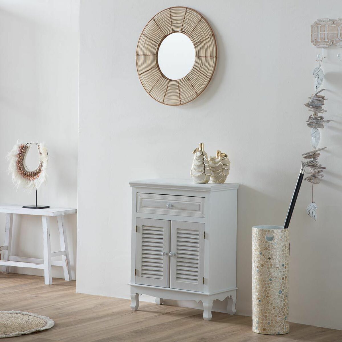 Hallmöbel med lådor Alexandra House Living Vit 30 x 78 x 60 cm - 2