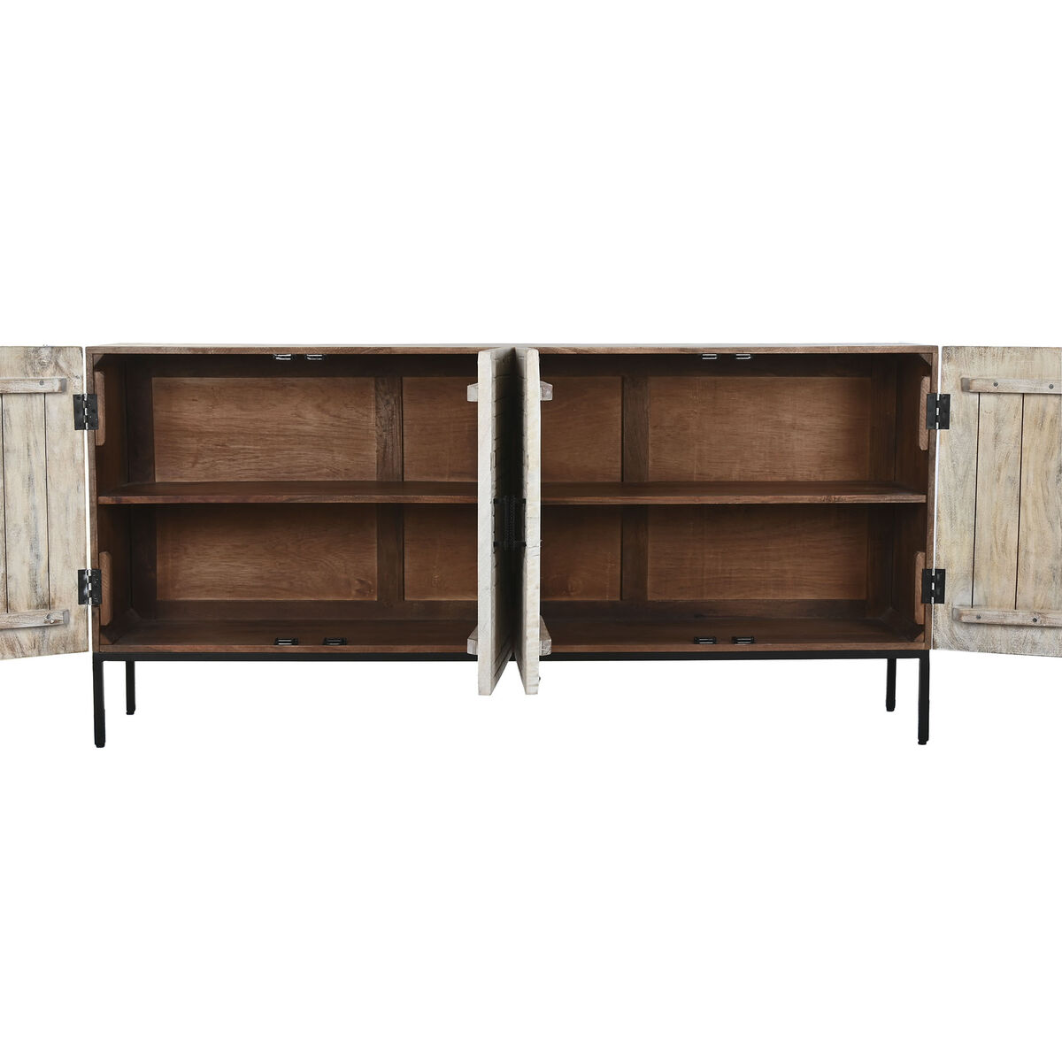 Skänk Home ESPRIT Vit Metall Mangoträ 180 x 40 x 85 cm - 3