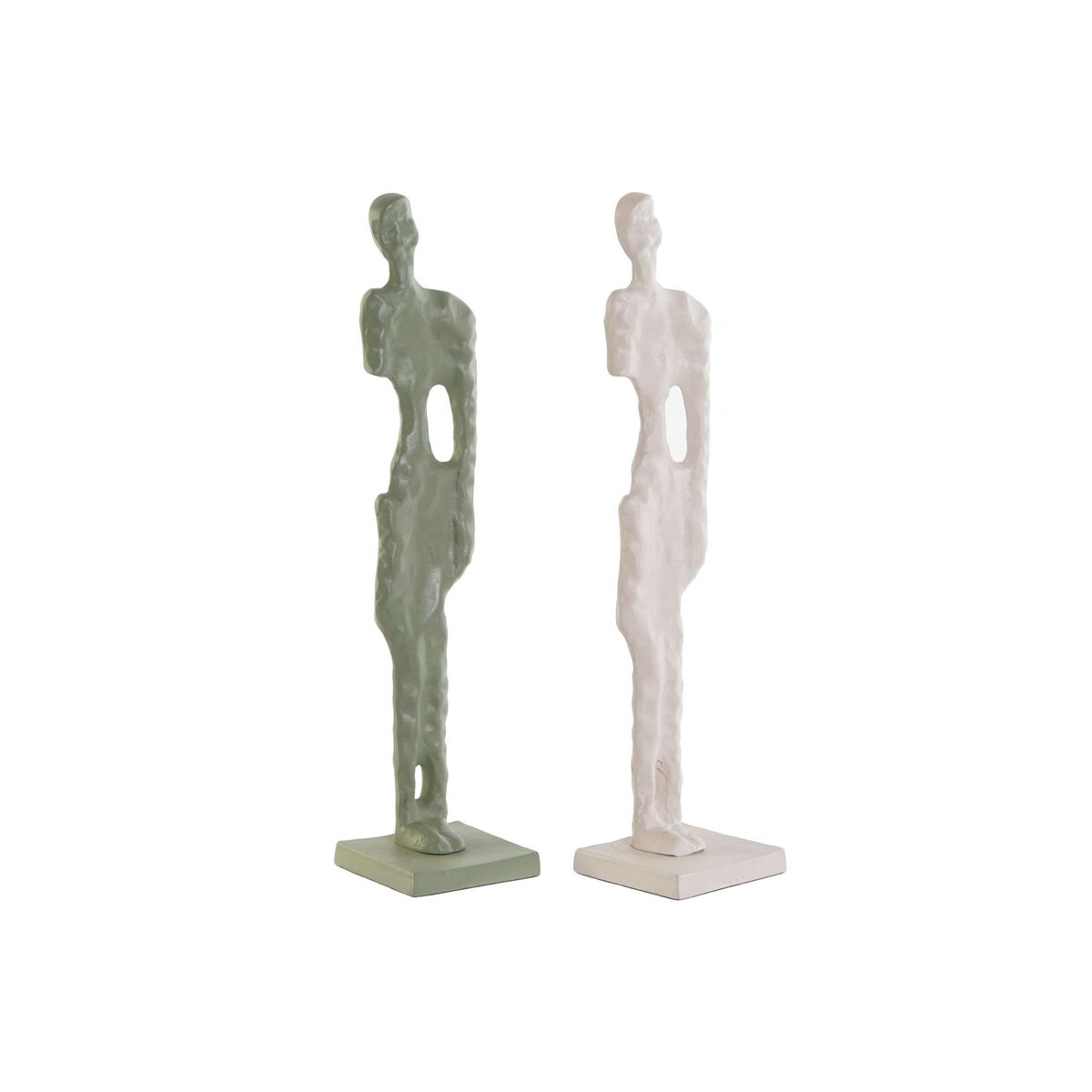 Prydnadsfigur DKD Home Decor Vit Grön 9 x 9 x 40 cm (2 antal) - 3