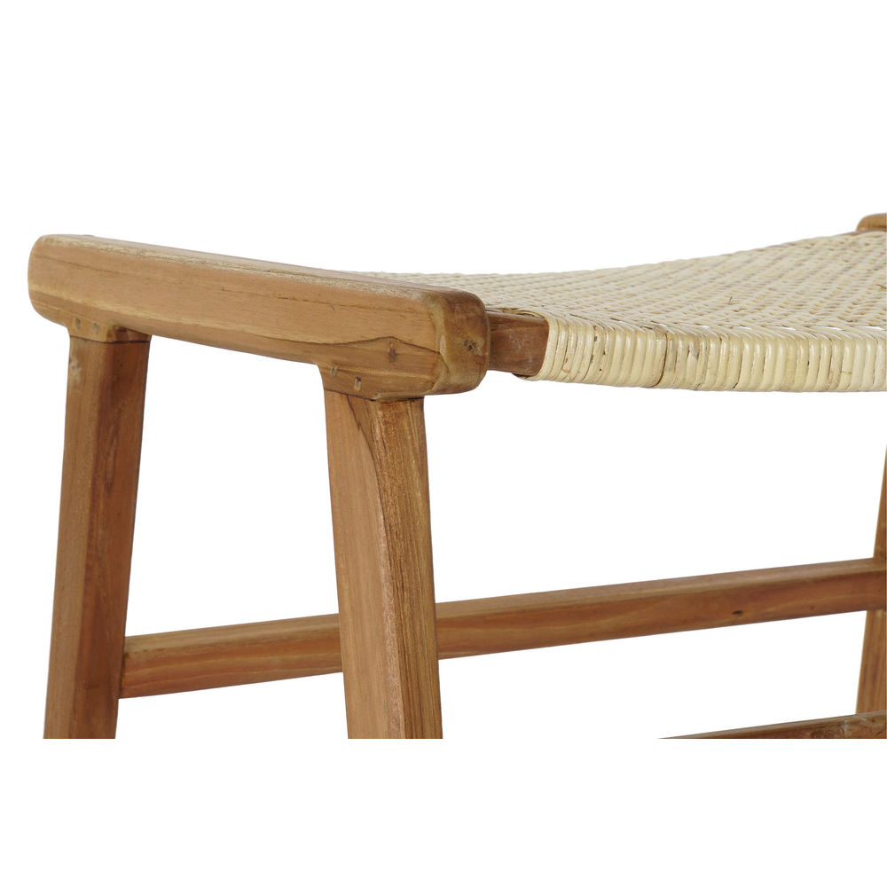 Sittpall DKD Home Decor   65 x 47 x 40 cm Naturell Teak Plast Multicolour Ljusbrun - 2