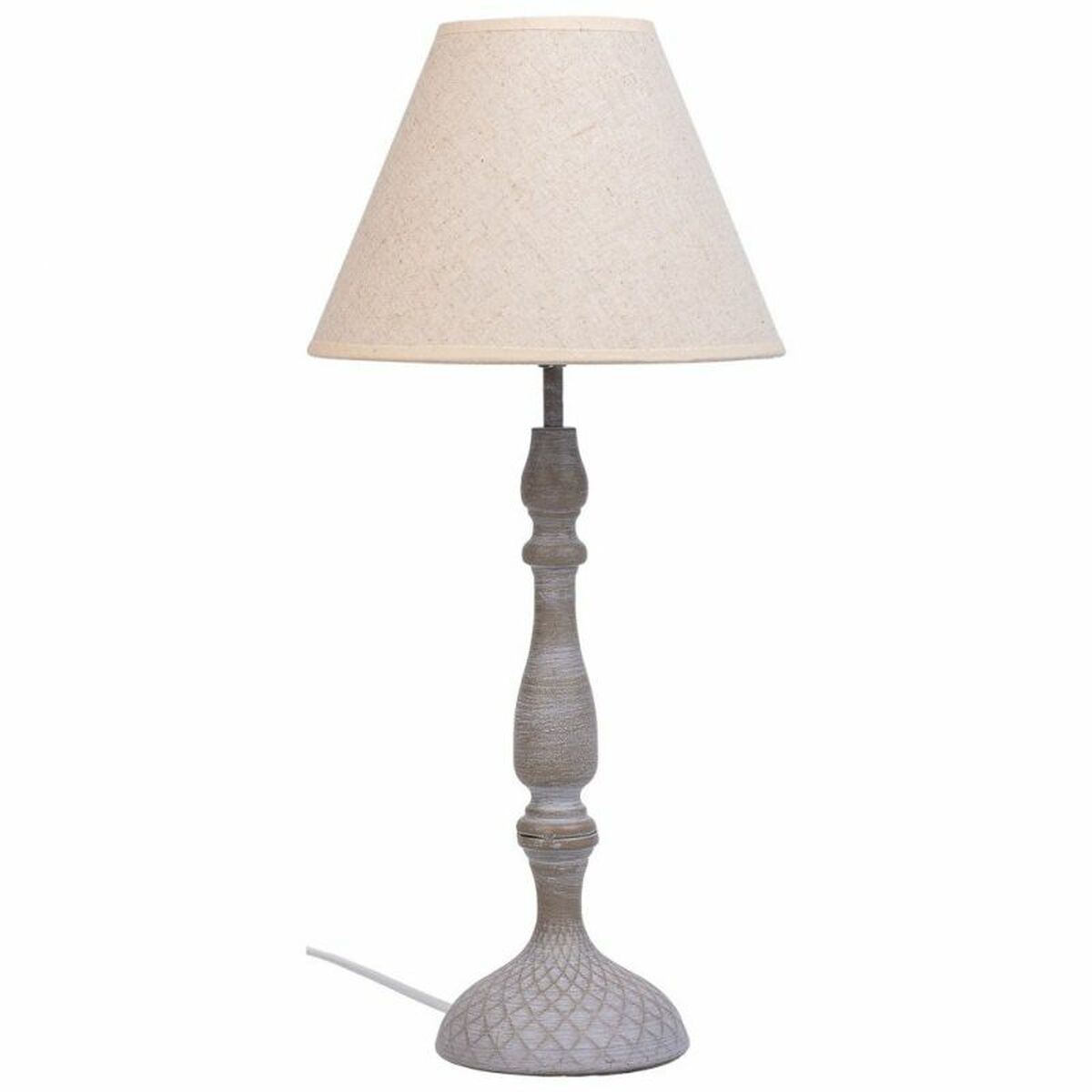 Bordslampa Alexandra House Living Vit Grå Metall Tyg 220-240 V 23 x 51 x 23 cm - 5