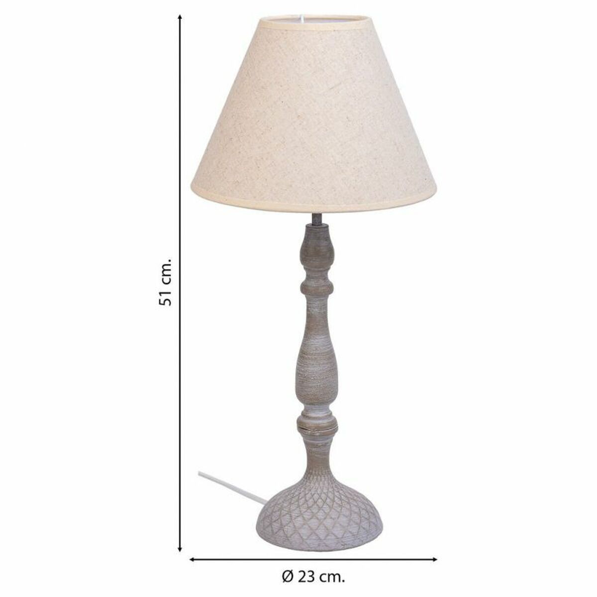 Bordslampa Alexandra House Living Vit Grå Metall Tyg 220-240 V 23 x 51 x 23 cm - 4