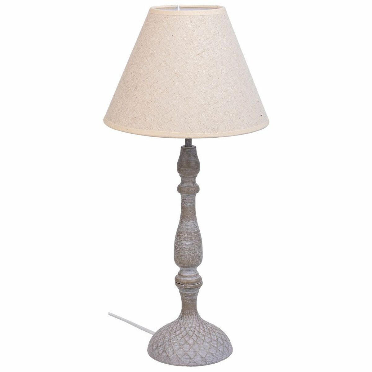 Bordslampa Alexandra House Living Vit Grå Metall Tyg 220-240 V 23 x 51 x 23 cm