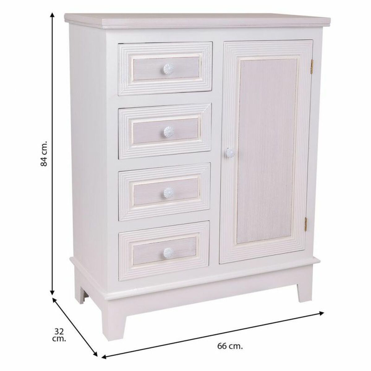 Hallmöbel med lådor Alexandra House Living Vit 32 x 84 x 66 cm - 4