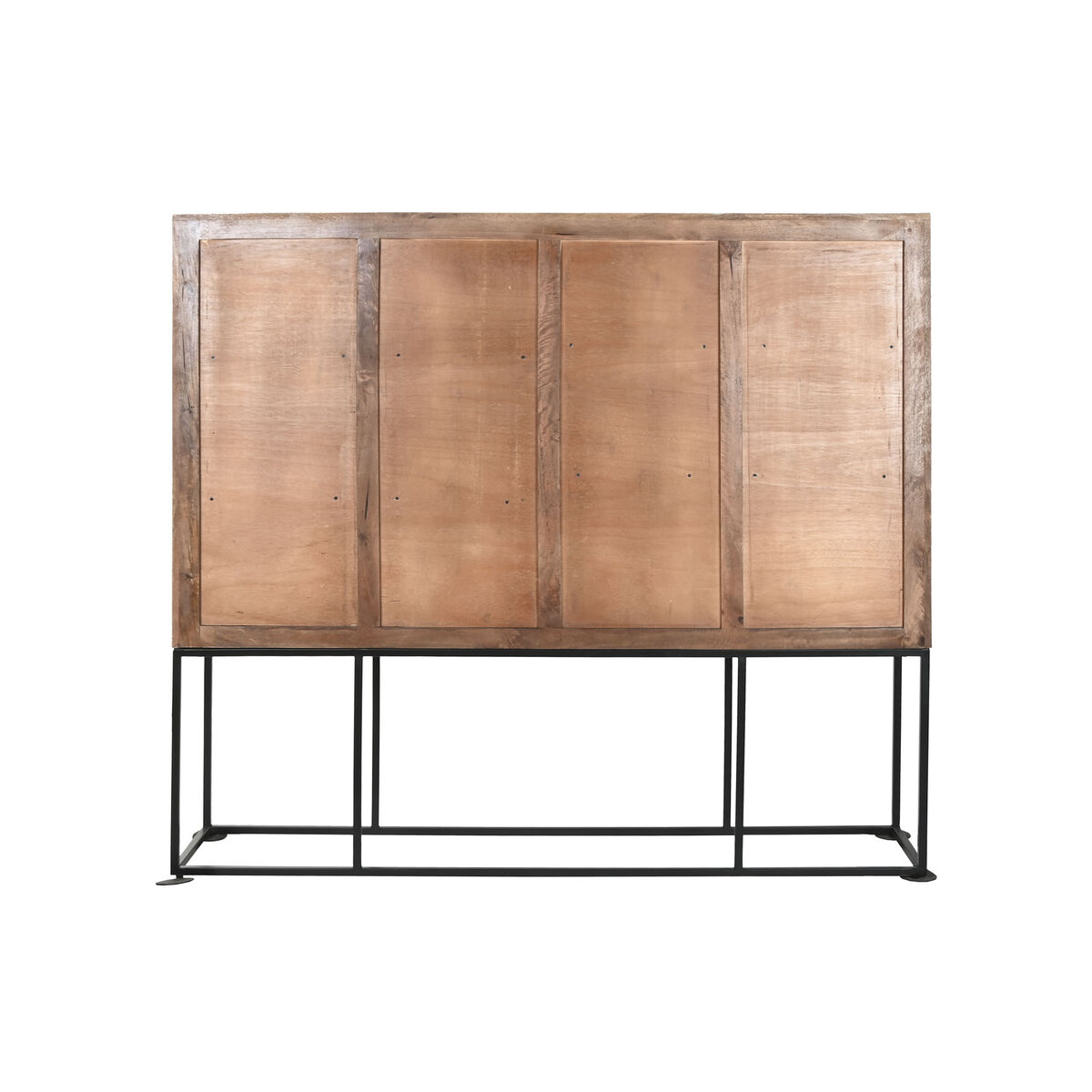 Skåp Home ESPRIT Vit Svart Metall Mangoträ 180 x 40 x 160 cm - 2
