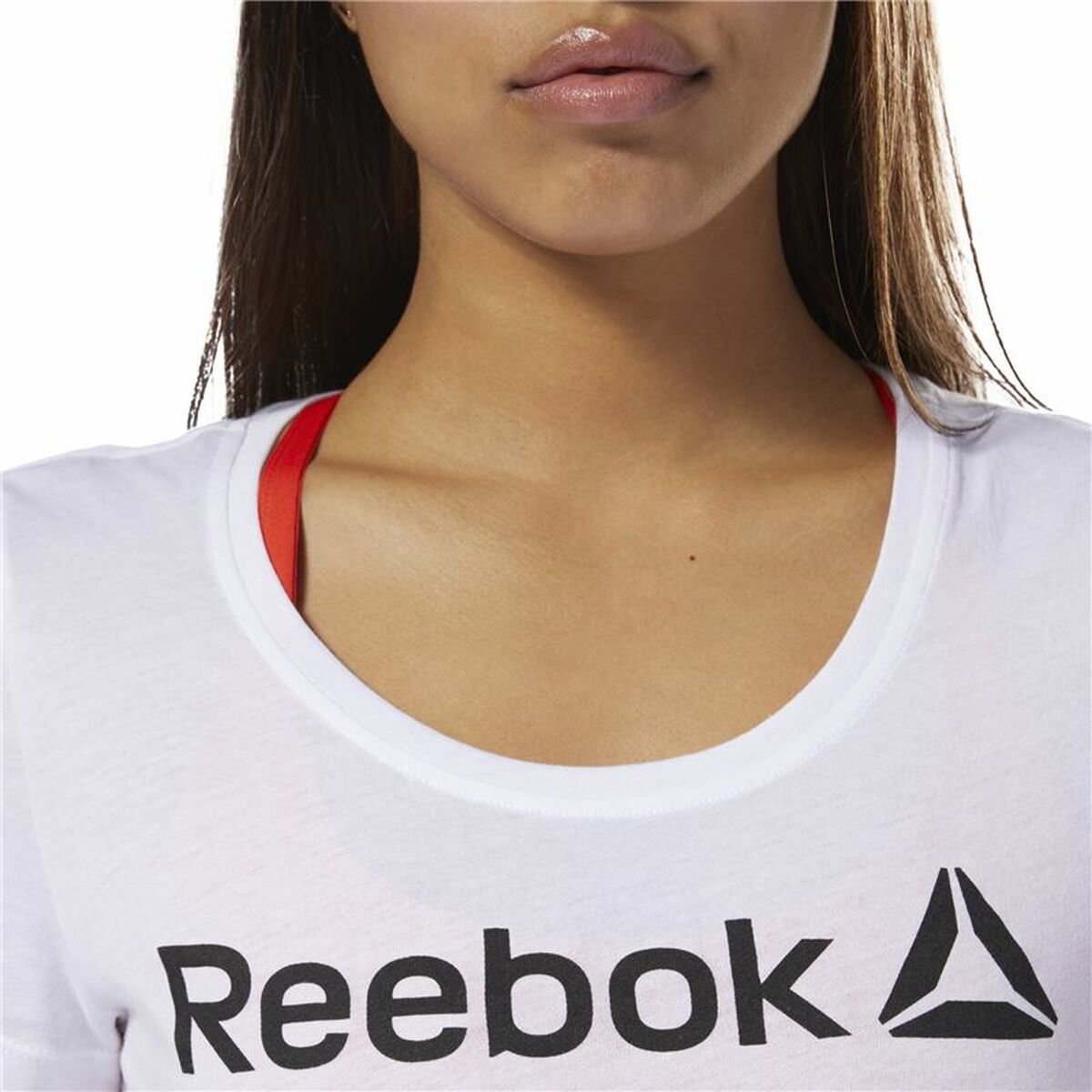 T-shirt med kortärm Dam Reebok Scoop Neck Vit - 15