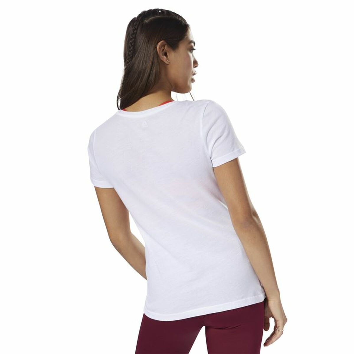 T-shirt med kortärm Dam Reebok Scoop Neck Vit - 5