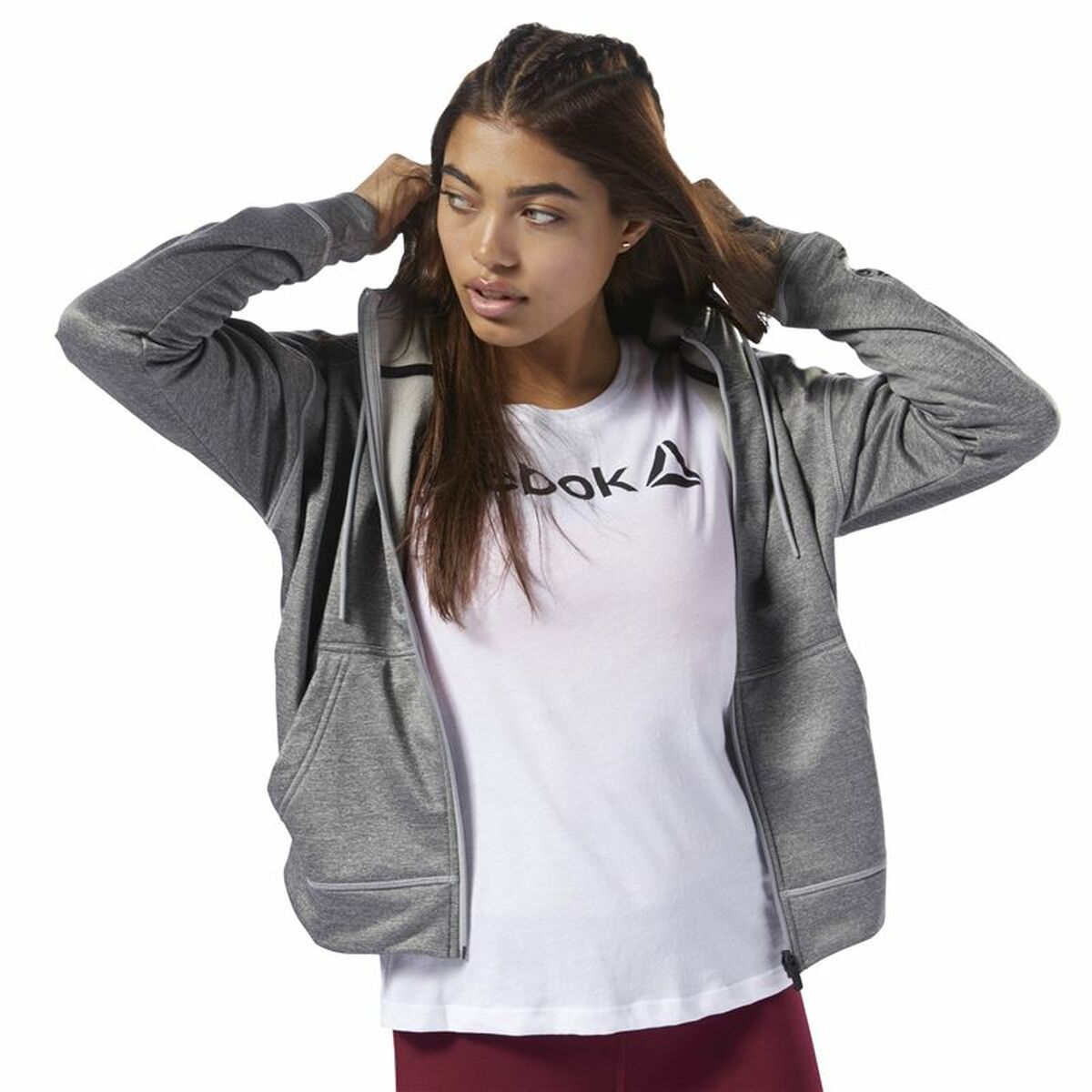 T-shirt med kortärm Dam Reebok Scoop Neck Vit - 6