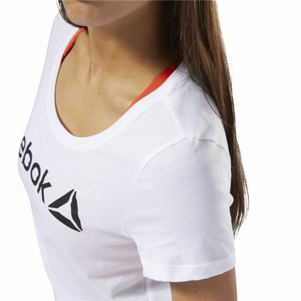 T-shirt med kortärm Dam Reebok Scoop Neck Vit - 3