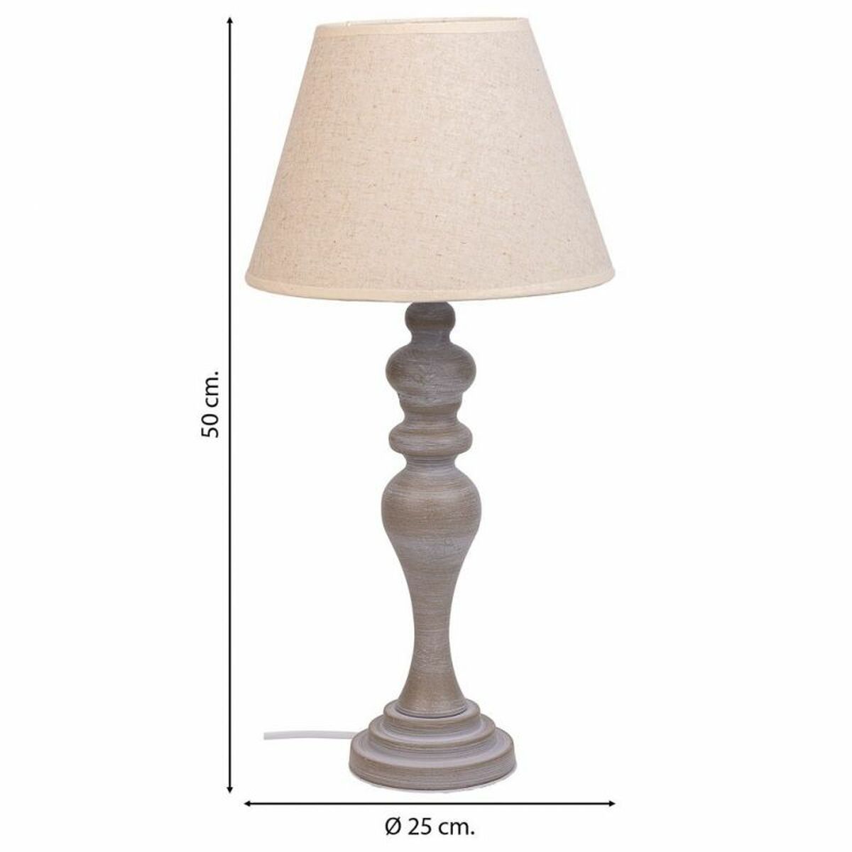 Bordslampa Alexandra House Living Vit Grå Metall Tyg 220-240 V 25 x 50 x 25 cm - 5
