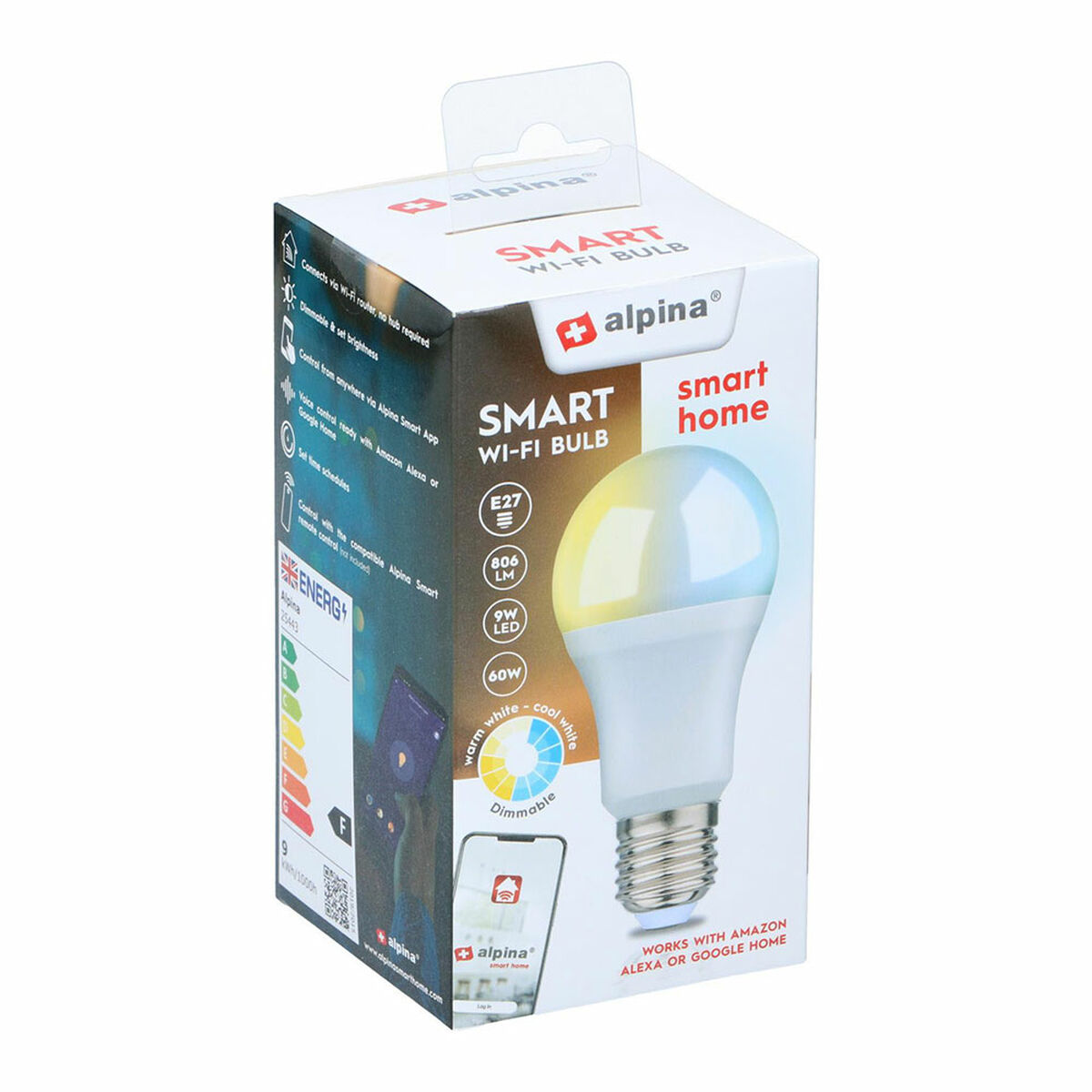 Smart-Lampa Alpina RGB Wi-Fi 9 W E27 2700-6500 K 806 lm - 4