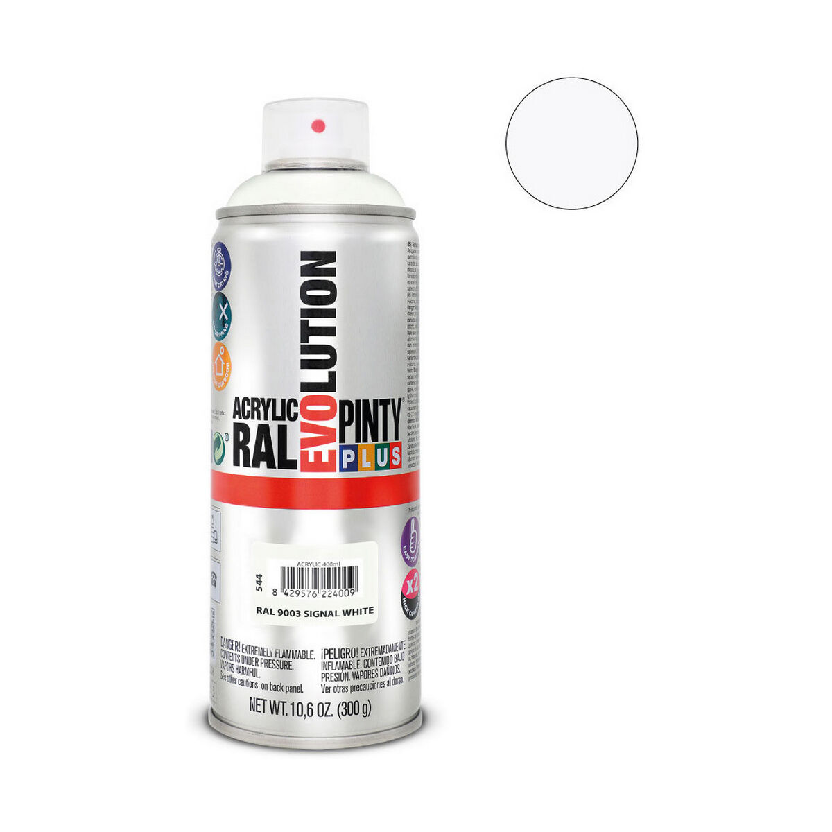Sprejfärg Pintyplus Evolution RAL 9003 400 ml Signal White - 4