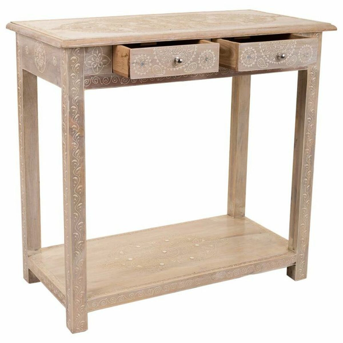 Hallmöbel med lådor Alexandra House Living Vit Naturell 40 x 76 x 135 cm - 4