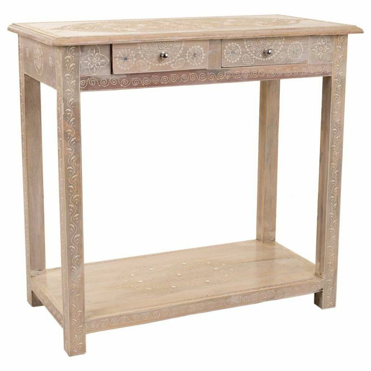 Hallmöbel med lådor Alexandra House Living Vit Naturell 40 x 76 x 135 cm