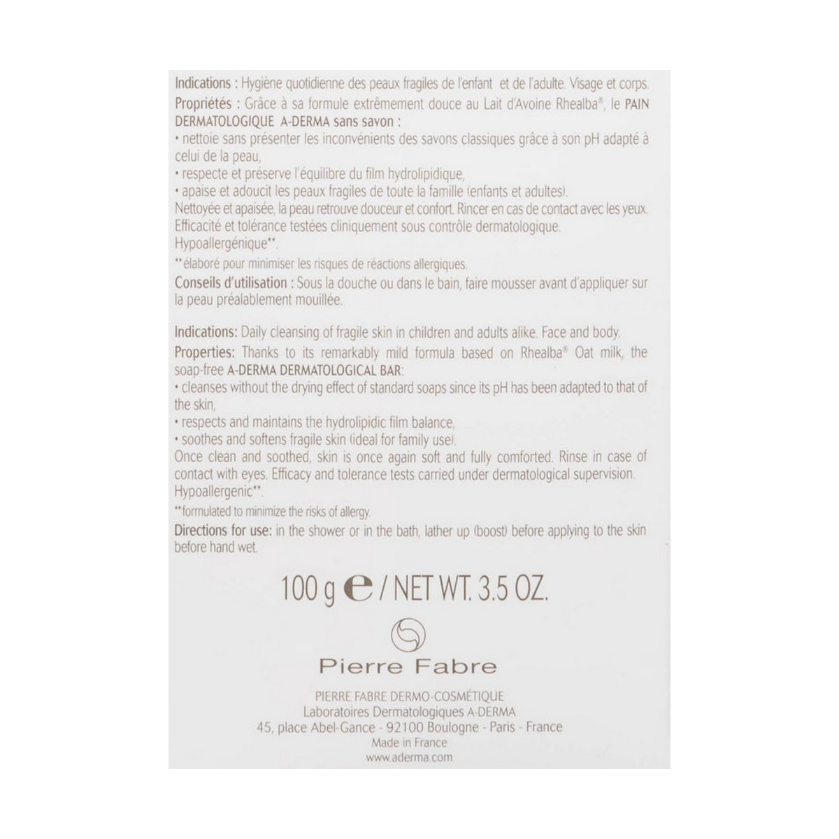 Tvål A-Derma Dermopan 100 g - 2