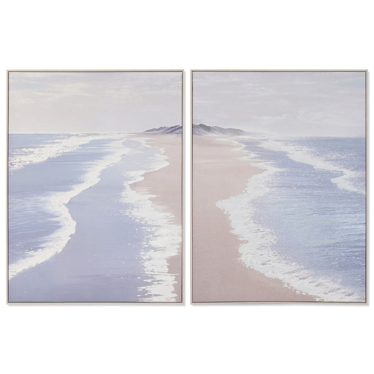 Kanvas Home ESPRIT Blå Turkos Hav och ocean Med relief 90 x 2,5 x 120 cm (2 antal)