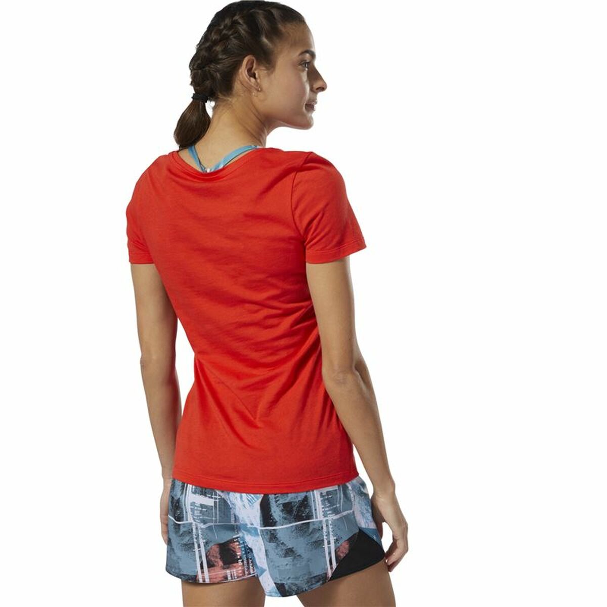 T-shirt med kortärm Dam Reebok Scoop Neck Röd - 5