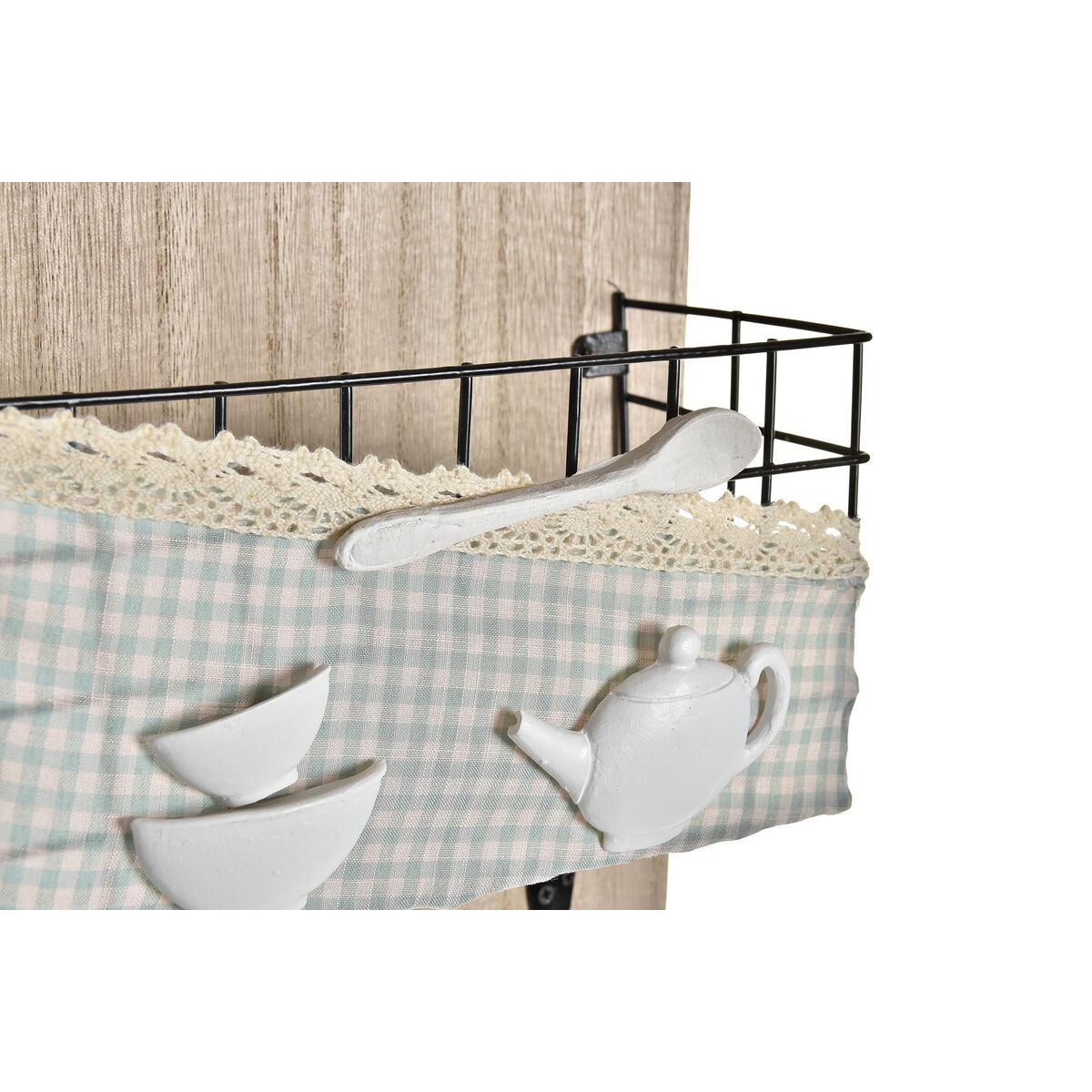 Väggmonterad rockhängare DKD Home Decor Trä Metall 23 x 9 x 36 cm - 2