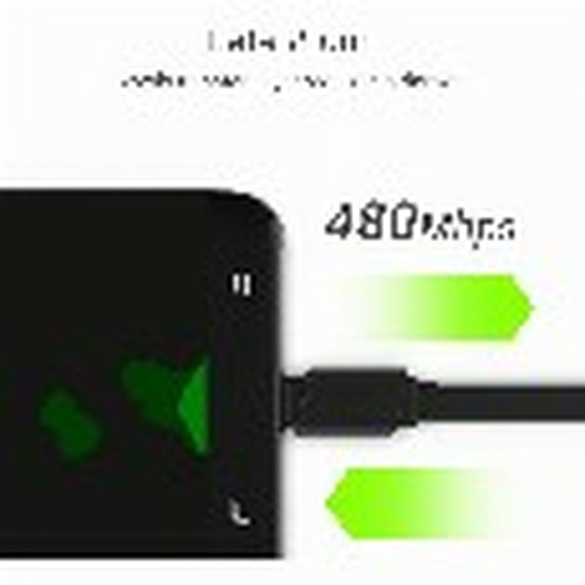 USB-kabel Green Cell KABGC03 Svart 25 cm - 5