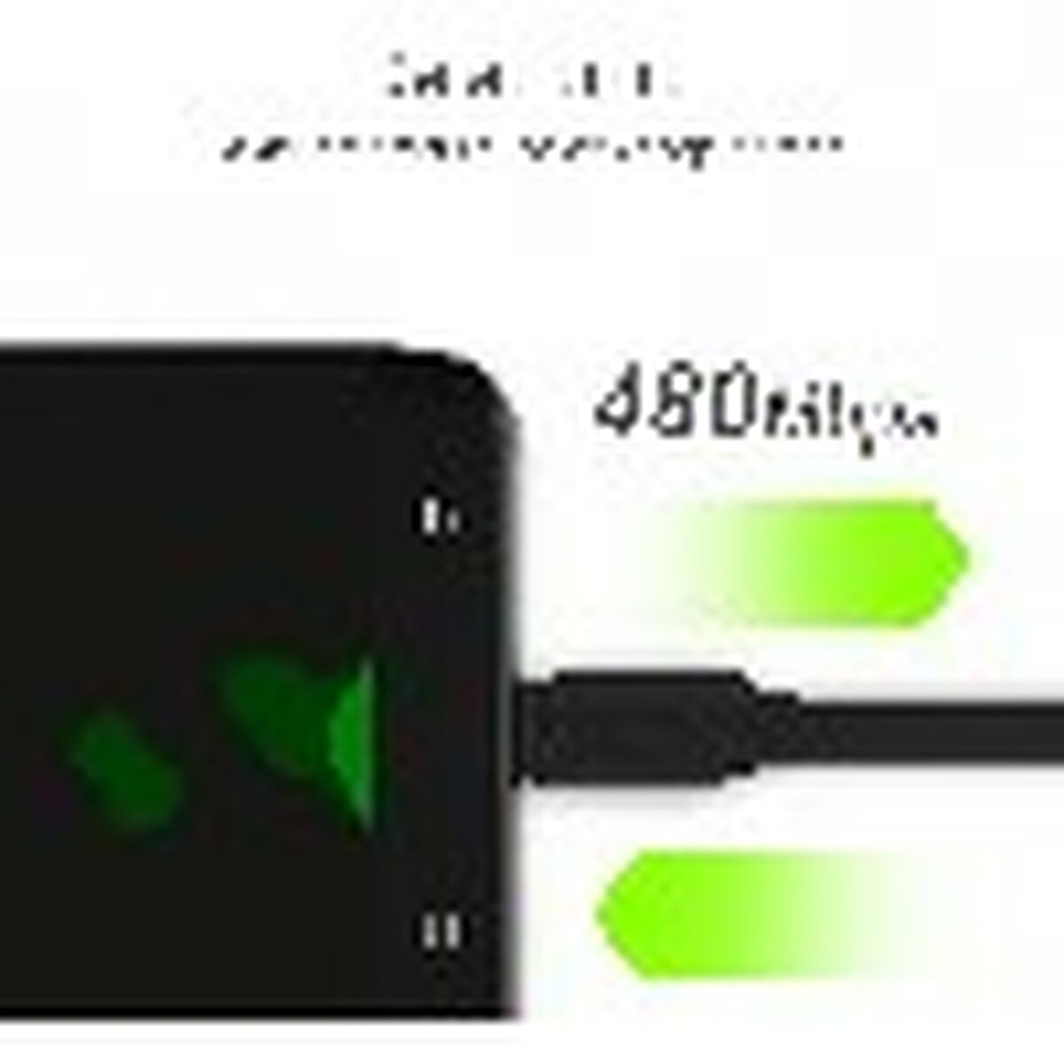 USB-kabel Green Cell KABGC03 Svart 25 cm - 3
