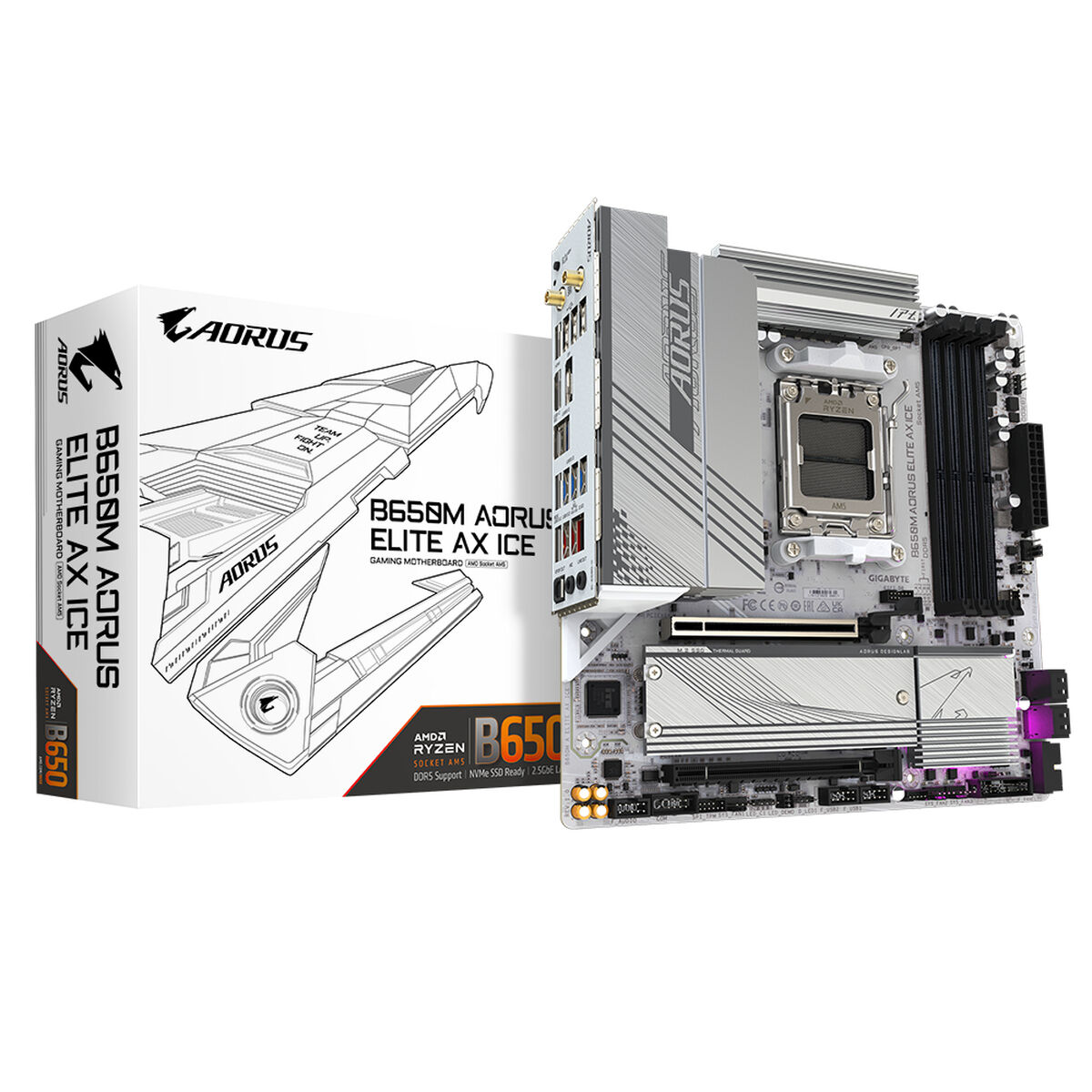 Moderkort Gigabyte B650M AORUS ELITE AX ICE AMD B650 AMD AM5