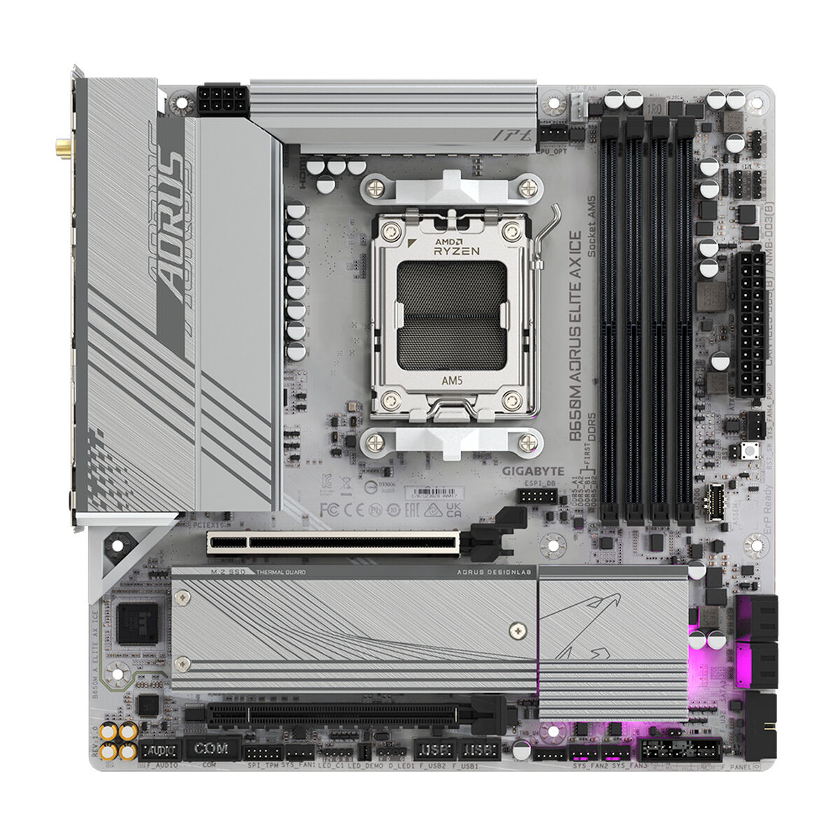 Moderkort Gigabyte B650M AORUS ELITE AX ICE AMD B650 AMD AM5 - 2
