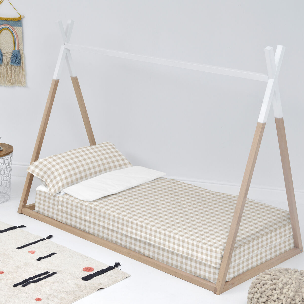Vadderat täcke HappyFriday Basic Beige 105 x 200 cm Gingang - 2