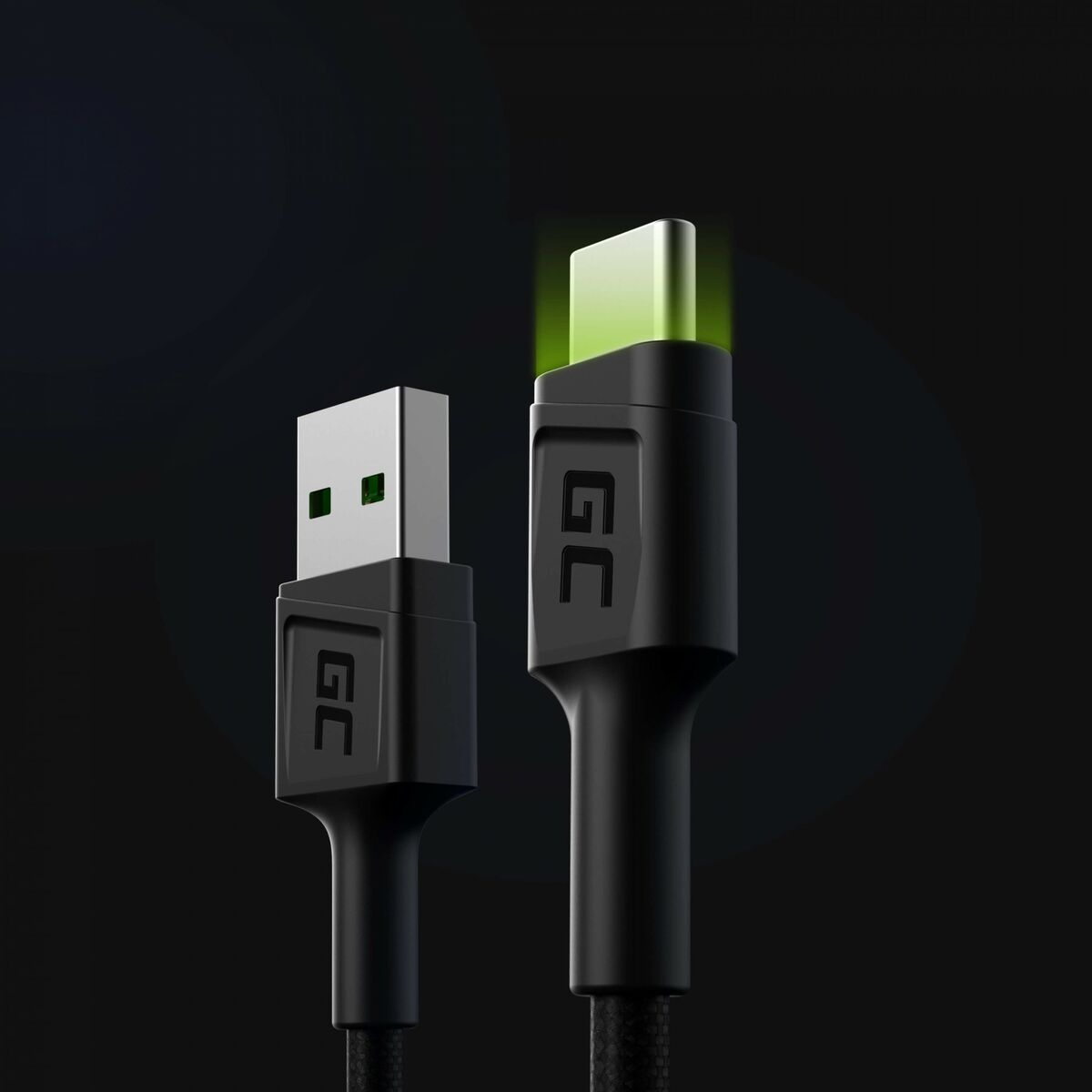 USB-kabel Green Cell KABGC06 Svart Grön 1,2 m - 3
