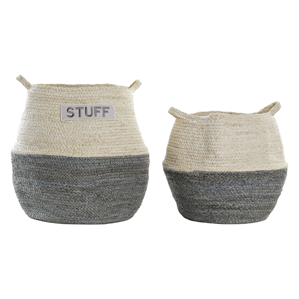 Korg - set DKD Home Decor Naturliga fibrer (40 x 40 x 38 cm)