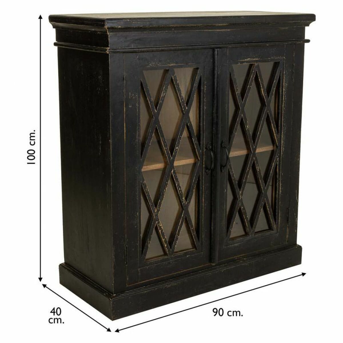 Mottagare Alexandra House Living Svart 40 x 100 x 90 cm - 5