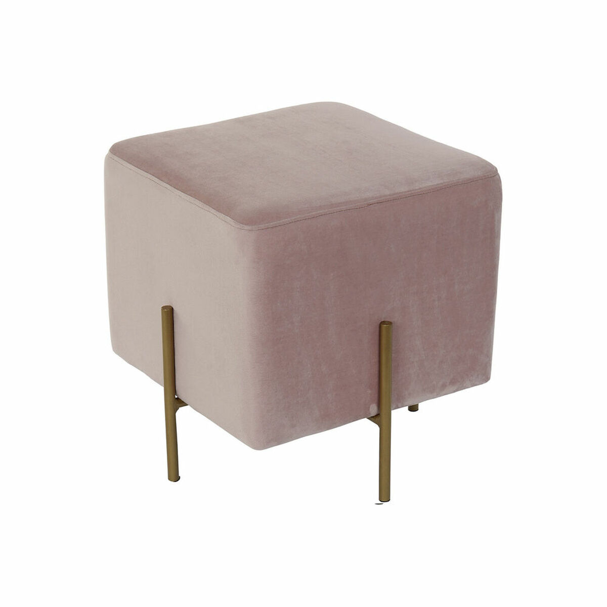 Fotpall DKD Home Decor Scandi Grå Gyllene Metall Sammet 42 x 42 x 45 cm - 3