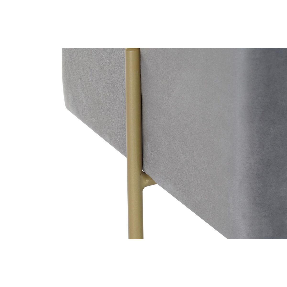 Fotpall DKD Home Decor Scandi Grå Gyllene Metall Sammet 42 x 42 x 45 cm - 10