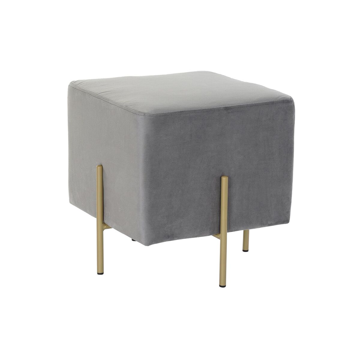 Fotpall DKD Home Decor Scandi Grå Gyllene Metall Sammet 42 x 42 x 45 cm - 8
