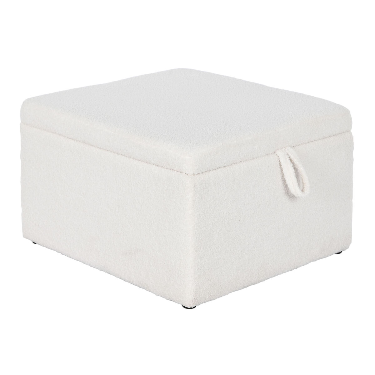 Sittpall Home ESPRIT Vit Polyester Trä MDF 60 x 60 x 36 cm