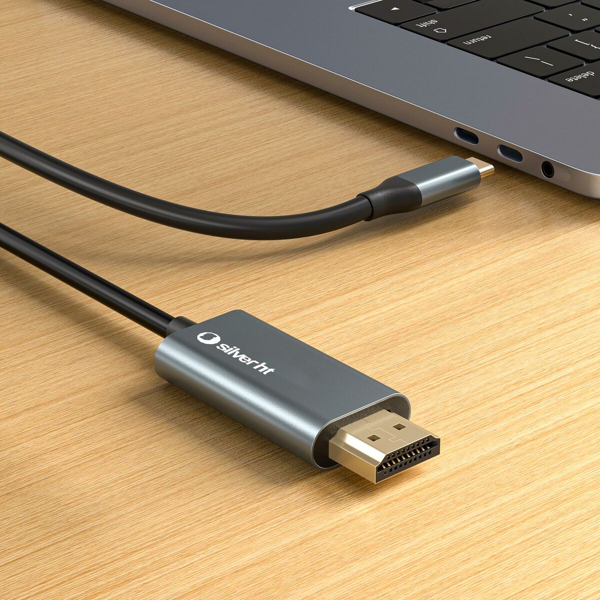 USB-C till HDMI Kabel Silver HT LOGAN Svart - 3