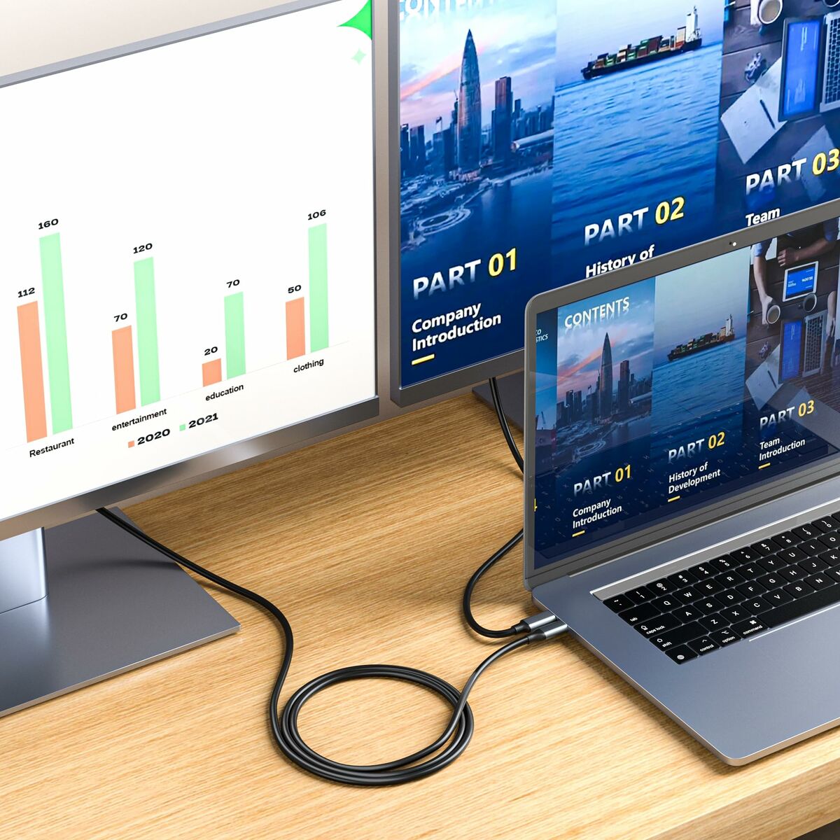 USB-C till HDMI Kabel Silver HT LOGAN Svart - 6