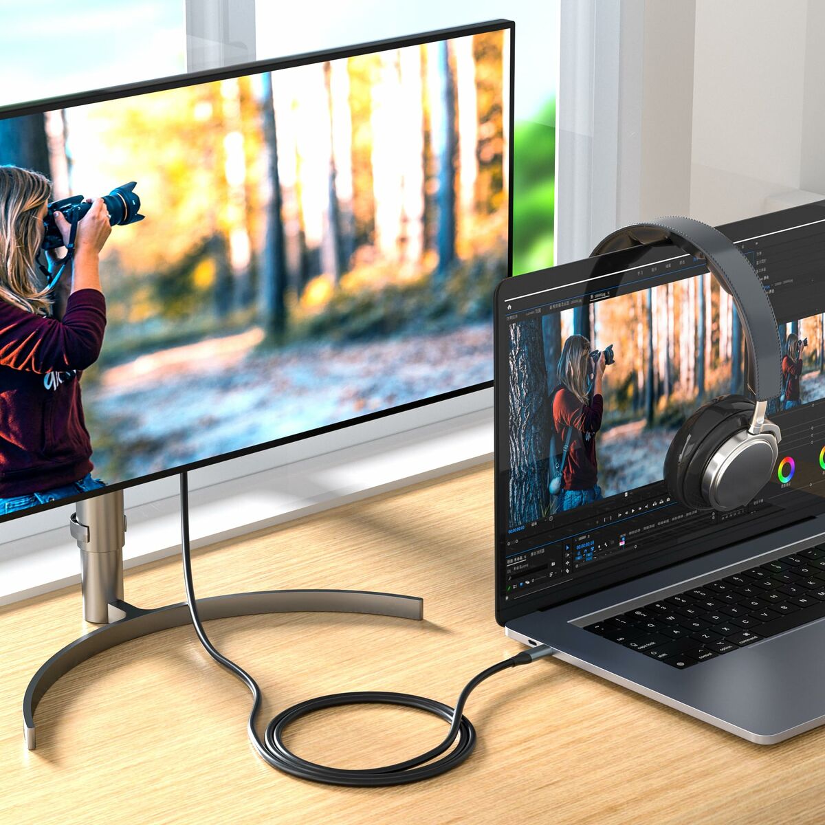 USB-C till HDMI Kabel Silver HT LOGAN Svart - 5