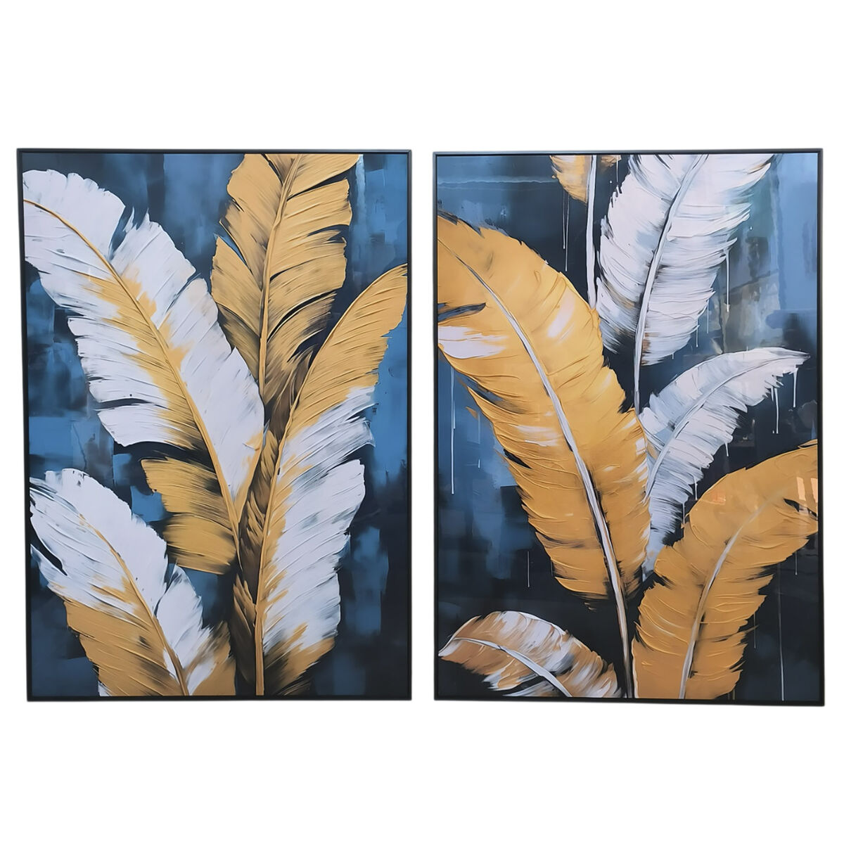 Tavla Home ESPRIT Aluminium Trä MDF 70 x 3,5 x 100 cm (2 antal)